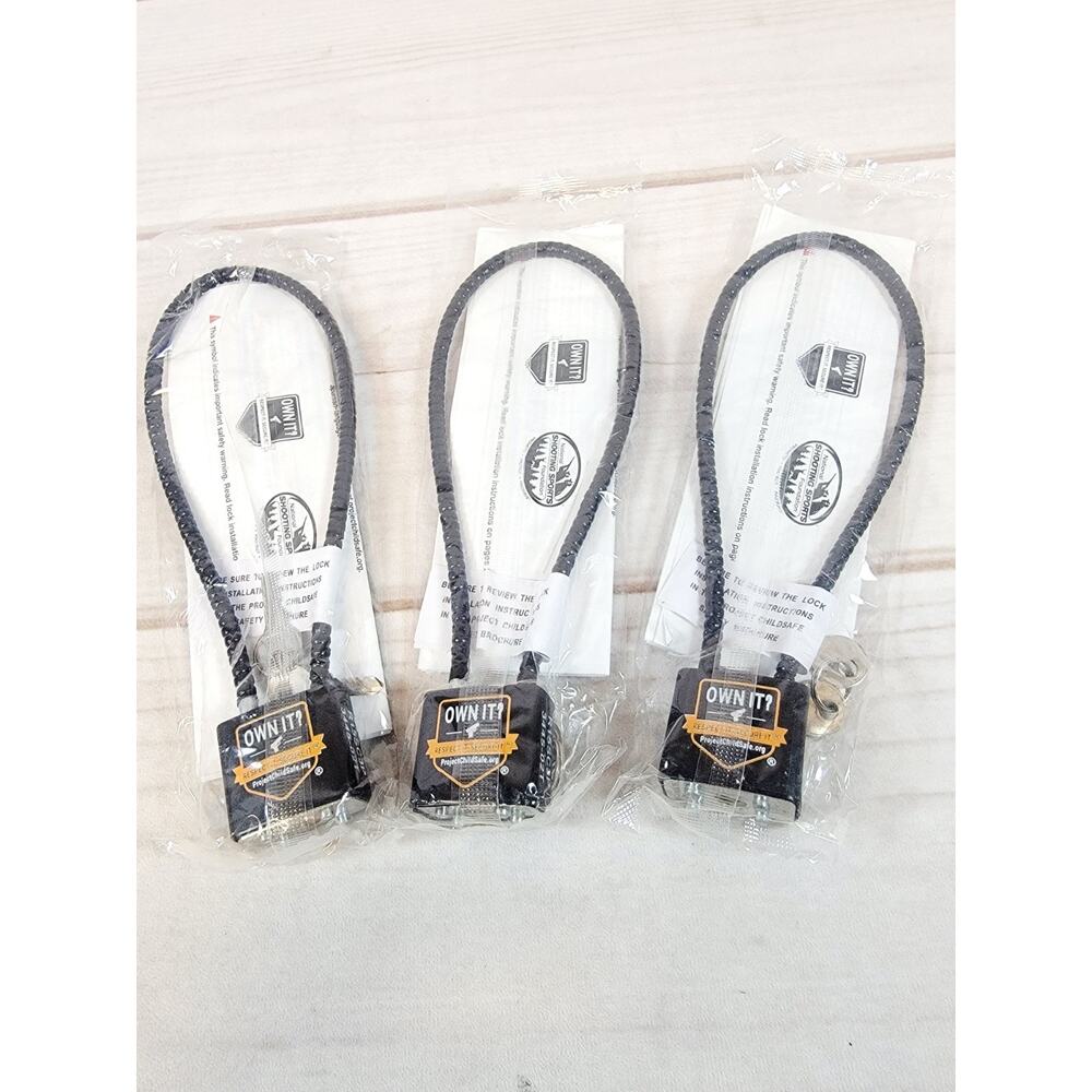 Gun Lock Cable Style - Own It Respect It Secure It Project - Child Safe LOT of 3